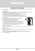 Предварительный просмотр 47 страницы tomado TMA9001W Instruction Manual