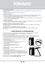 Предварительный просмотр 62 страницы tomado TMA9001W Instruction Manual