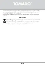 Preview for 25 page of tomado TMF1501B Instruction Manual