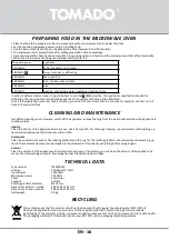 Предварительный просмотр 16 страницы tomado TMS2001W Safety Instruction