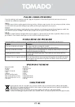 Предварительный просмотр 61 страницы tomado TMS2002S Safety Instruction