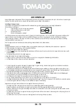 Preview for 73 page of tomado TRM4401W Instruction Manual