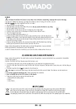 Preview for 14 page of tomado TSB3501B Instruction Manual