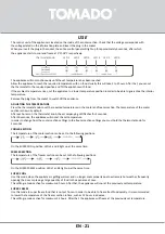 Preview for 21 page of tomado TSS8301B Instruction Manual