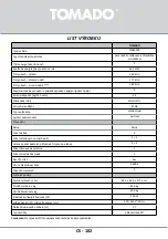 Preview for 102 page of tomado TSS8301B Instruction Manual