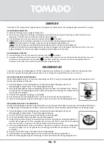 Предварительный просмотр 9 страницы tomado TVC2001B Instruction Manual