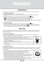 Предварительный просмотр 23 страницы tomado TVC2001B Instruction Manual