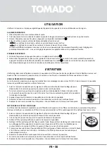 Предварительный просмотр 30 страницы tomado TVC2001B Instruction Manual