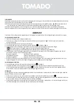 Предварительный просмотр 10 страницы tomado TVC3001R Instruction Manual