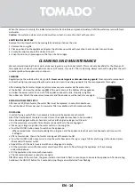 Preview for 14 page of tomado TWD2501B Instruction Manual