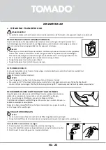 Предварительный просмотр 23 страницы tomado TWM8001W Instruction Manual