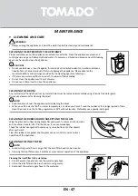 Предварительный просмотр 47 страницы tomado TWM8001W Instruction Manual