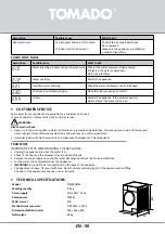 Предварительный просмотр 50 страницы tomado TWM8001W Instruction Manual