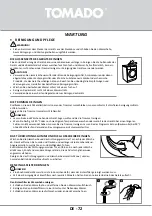 Предварительный просмотр 72 страницы tomado TWM8001W Instruction Manual