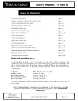 Preview for 2 page of Tomahawk E Series User Manual