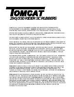 Preview for 2 page of Tomcat 290 Rider Operator And Parts Manual