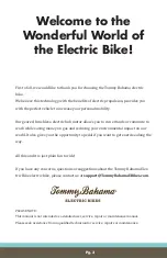 Preview for 3 page of Tommy Bahama Classic Electric Bike Assembly Instructions And Owner'S Manual