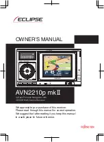 Предварительный просмотр 1 страницы TomTom Eclipse AVN2210p Owner'S Manual