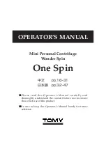 Tomy One Spin Operator'S Manual preview