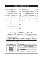 Preview for 2 page of Tomy One Spin Operator'S Manual