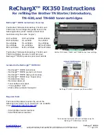 Preview for 1 page of TonerRefillKits brother ReChargX RX350 Instructions Manual