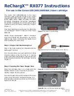 TonerRefillKits ReChargX RX077 Instructions Manual preview