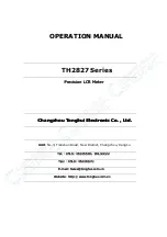 Tonghui TH2827 Series Operation Manual preview