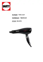 Предварительный просмотр 1 страницы TONI&GUY TGDR5363E Use And Care Instruction Manual