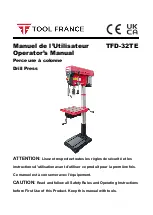 Preview for 1 page of TOOL FRANCE TFD-32TE Operator'S Manual