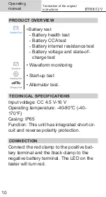 Предварительный просмотр 10 страницы Tool it BTW 12 V Operating Manual