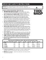 Предварительный просмотр 2 страницы Tool Shop 241-9885 Operator'S Manual