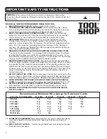 Preview for 2 page of Tool Shop 241-9895 Operator'S Manual