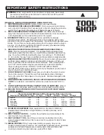 Preview for 2 page of Tool Shop 243-1145 Operator'S Manual