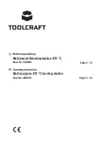 Предварительный просмотр 1 страницы TOOLCRAFT 2290938 Operating Instructions Manual