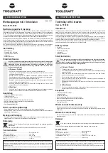 Preview for 1 page of TOOLCRAFT 55 39 40 Operating Instructions