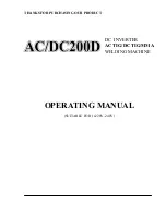 TOP GUN WELDING AC/DC200D Operating Manual предпросмотр