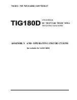 TOP GUN WELDING TIG180D Assembly And Operating Instructions Manual предпросмотр