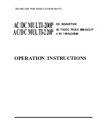 Top Gun AC/DC MULTI-200P Operation Instructions Manual preview