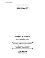 Top shelf Orthopedics Hinge Knee Brace Instructions For Use preview