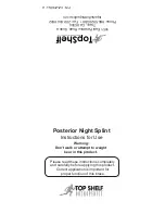 Top shelf Orthopedics Posterior Night Splint Instructions For Use preview