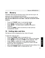Предварительный просмотр 61 страницы Topcom BPM WRIST 2301B User Manual