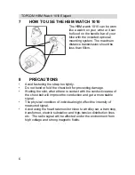 Предварительный просмотр 6 страницы Topcom HBM Watch 1010 Elelgant User Manual