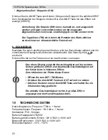 Preview for 22 page of Topcom Speedopulse 1000W User Manual