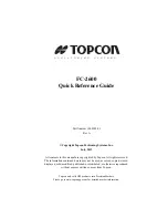 Preview for 1 page of Topcon 1000505-01 Quick Reference Manual