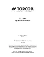 Topcon FC-2600 Operator'S Manual preview