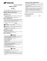 Preview for 1 page of Topcon RD-10W Instruction Manual