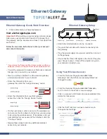 Preview for 1 page of TopJet Alert Ethernet Gateway Quick Start Manual