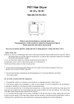 Topone Kitchen CM-A01 Operation Instruction Manual preview