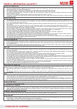 Preview for 4 page of TOPP M200 Instructions For Installation And Use Manual