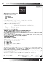 Preview for 25 page of TOPP T80 Installation And Use Instructions Manual